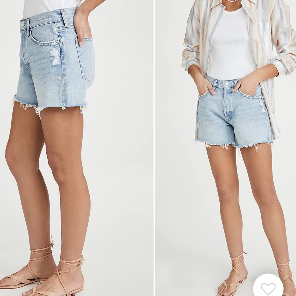 Agolde Parker Long loose vintage denim shorts. Size 34. Like new. Color Parade